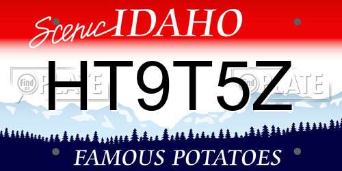 HT9T5Z Idaho License Plate
