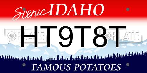HT9T8T Idaho License Plate