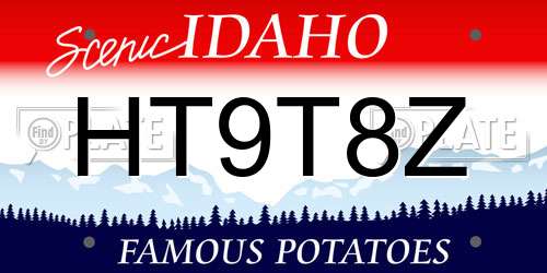 HT9T8Z Idaho License Plate