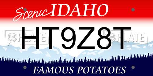 HT9Z8T Idaho License Plate