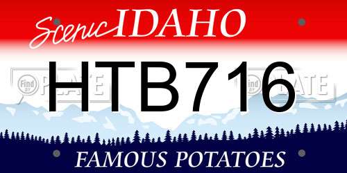 HTB716 Idaho License Plate