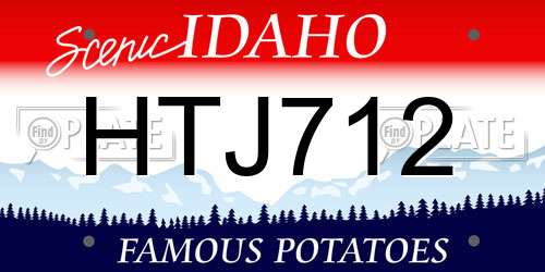HTJ712 Idaho License Plate