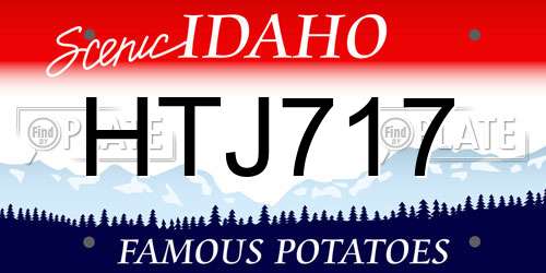 HTJ717 Idaho License Plate