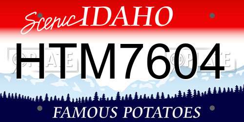 HTM7604 Idaho License Plate