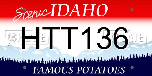 HTT136 Idaho License Plate