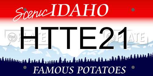 HTTE21 Idaho License Plate