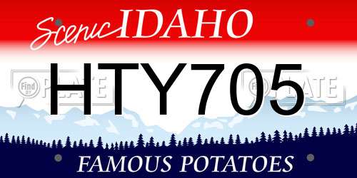 HTY705 Idaho License Plate