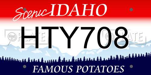 HTY708 Idaho License Plate