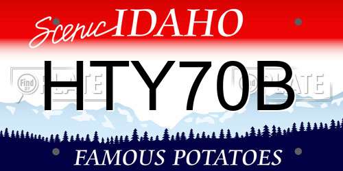 HTY70B Idaho License Plate