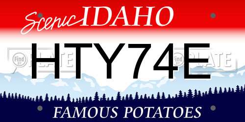 HTY74E Idaho License Plate