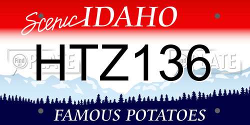 HTZ136 Idaho License Plate