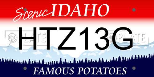 HTZ13G Idaho License Plate