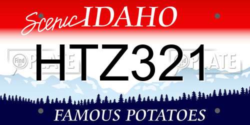HTZ321 Idaho License Plate