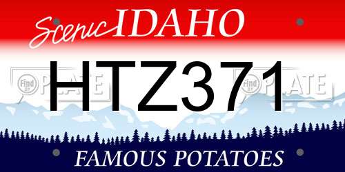 HTZ371 Idaho License Plate