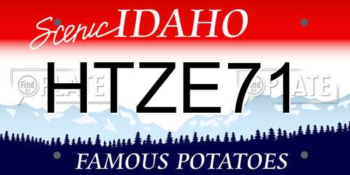 HTZE71 Idaho License Plate