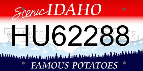 HU62288 Idaho License Plate