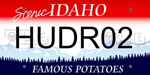 HUDR02 Idaho License Plate