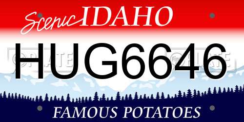HUG6646 Idaho License Plate