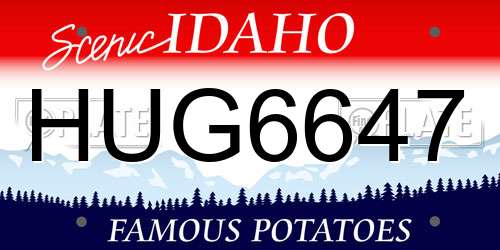 HUG6647 Idaho License Plate