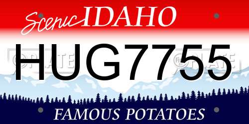 HUG7755 Idaho License Plate