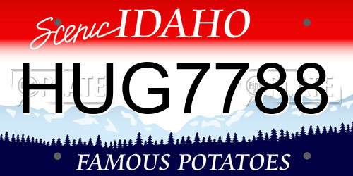 HUG7788 Idaho License Plate