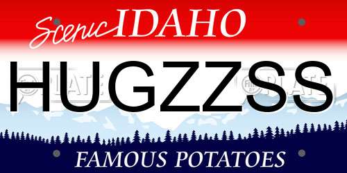HUGZZSS Idaho License Plate