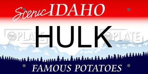 HULK Idaho License Plate