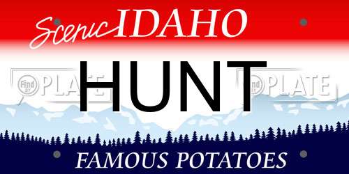 HUNT Idaho License Plate