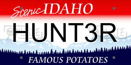 HUNT3R Idaho License Plate