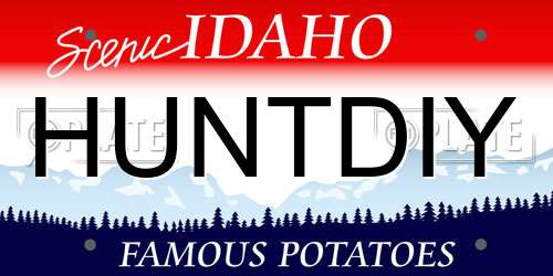 HUNTDIY Idaho License Plate