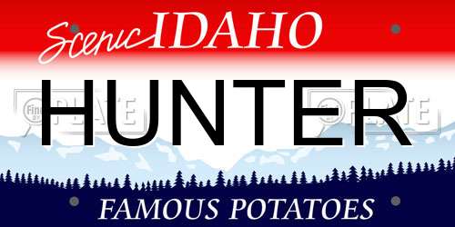 HUNTER Idaho License Plate