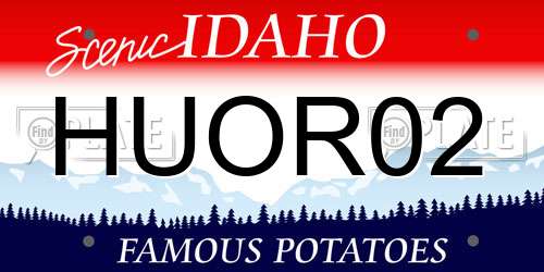 HUOR02 Idaho License Plate