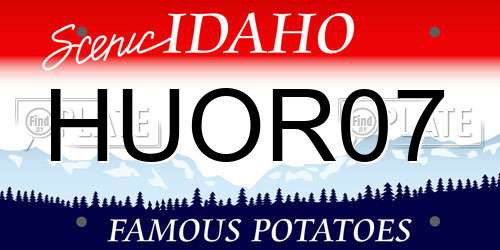 HUOR07 Idaho License Plate