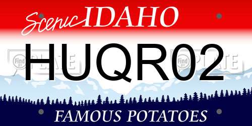 HUQR02 Idaho License Plate