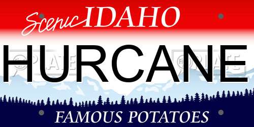 HURCANE Idaho License Plate