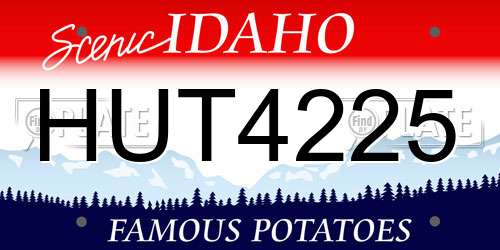 HUT4225 Idaho License Plate