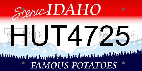HUT4725 Idaho License Plate