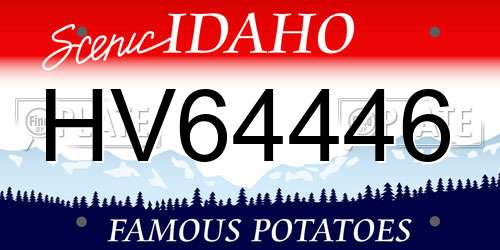 HV64446 Idaho License Plate