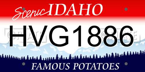 HVG1886 Idaho License Plate