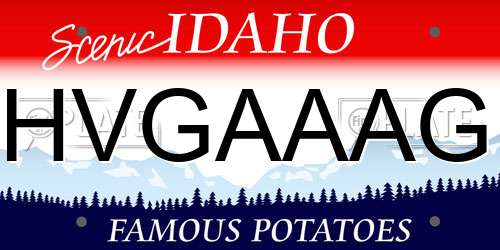 HVGAAAG Idaho License Plate