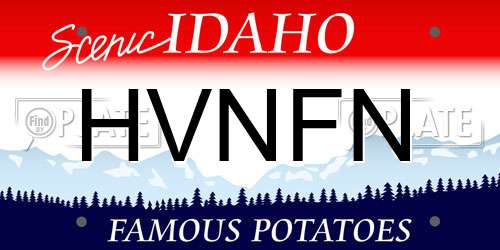 HVNFN Idaho License Plate