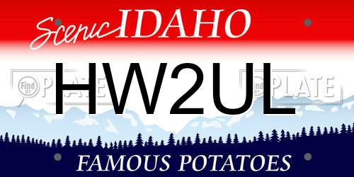 HW2UL Idaho License Plate