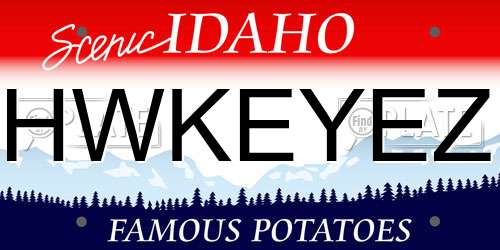 HWKEYEZ Idaho License Plate