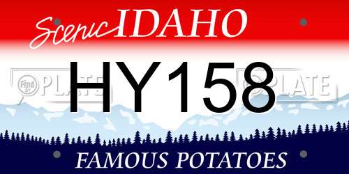 HY158 Idaho License Plate