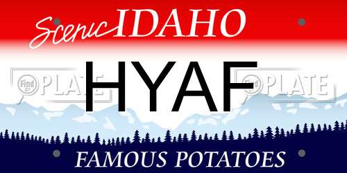 HYAF Idaho License Plate