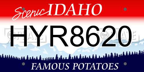 HYR8620 Idaho License Plate