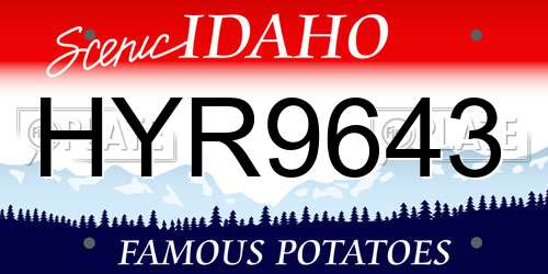 HYR9643 Idaho License Plate