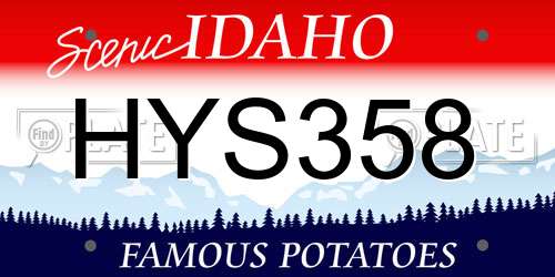 HYS358 Idaho License Plate