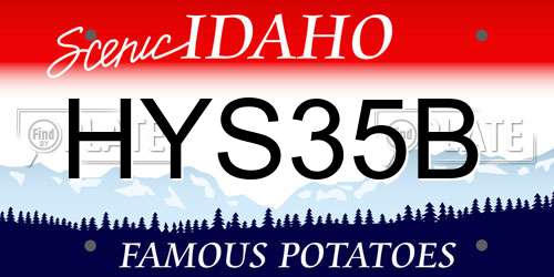 HYS35B Idaho License Plate