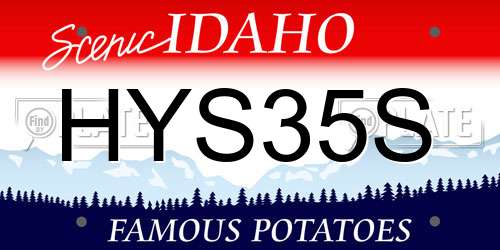 HYS35S Idaho License Plate